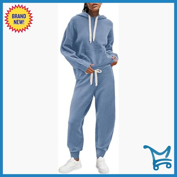Oversized Fleece Lounge Set with Hoodie and Joggers Pockets X-Large